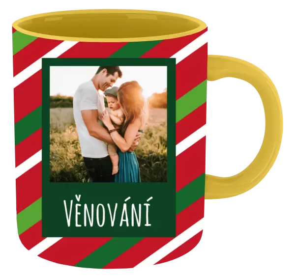 Vánoční hrnek Červené a zelené pruhy