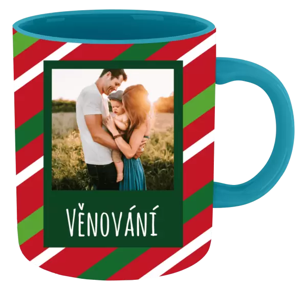 Vánoční hrnek Červené a zelené pruhy