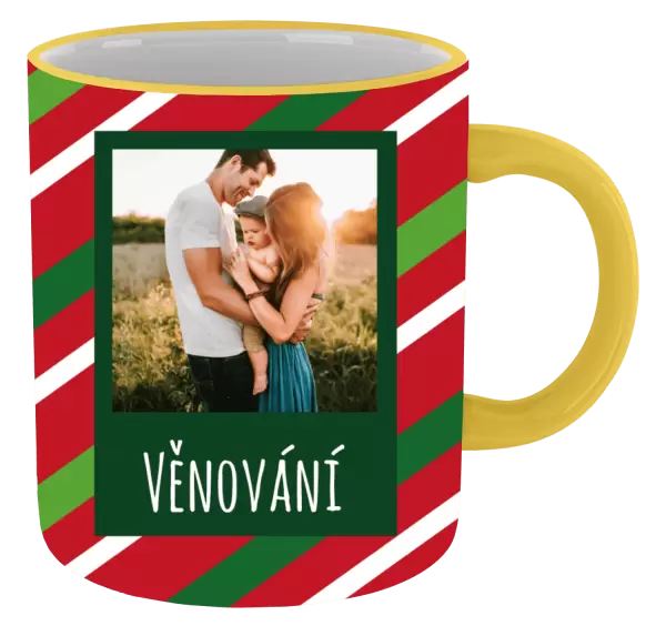 Vánoční hrnek Červené a zelené pruhy