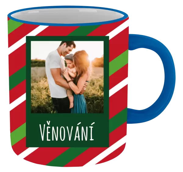 Vánoční hrnek Červené a zelené pruhy