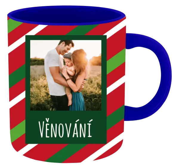 Vánoční hrnek Červené a zelené pruhy