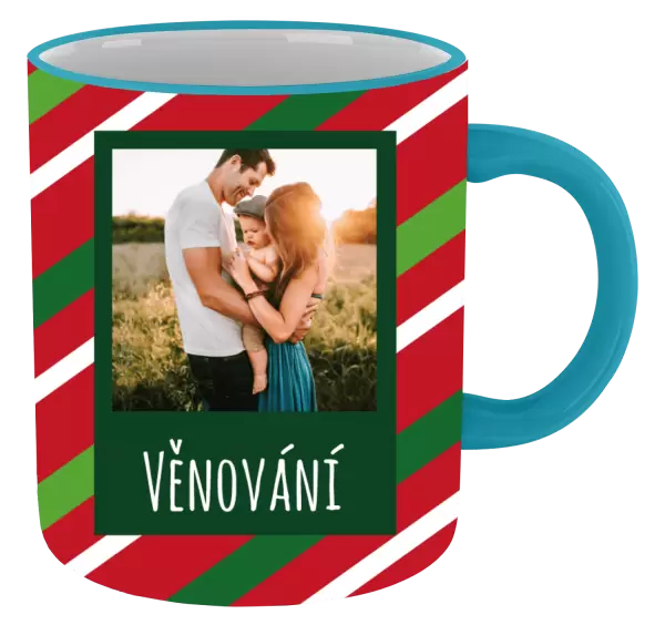 Vánoční hrnek Červené a zelené pruhy