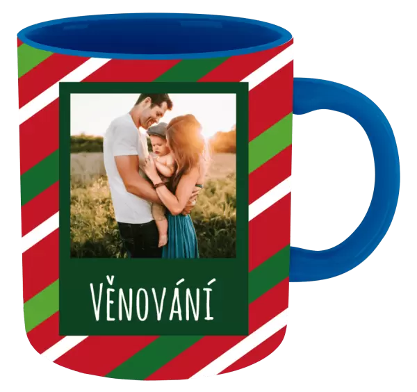 Vánoční hrnek Červené a zelené pruhy