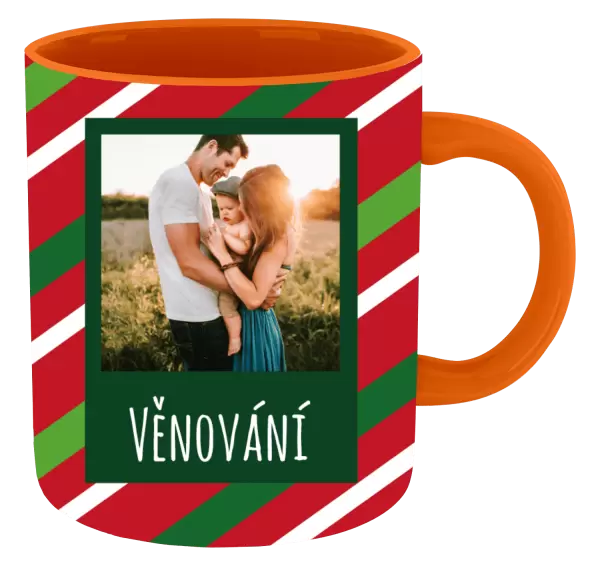 Vánoční hrnek Červené a zelené pruhy