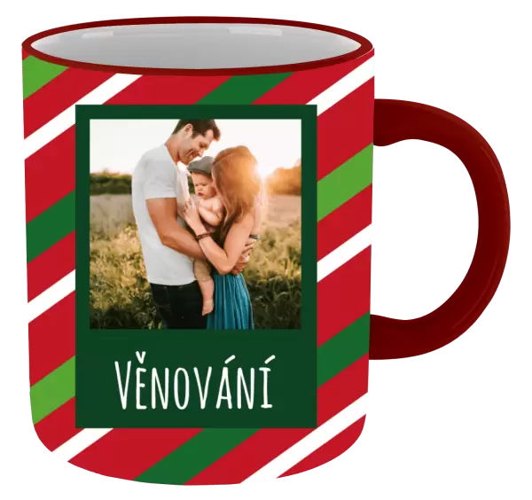 Vánoční hrnek Červené a zelené pruhy