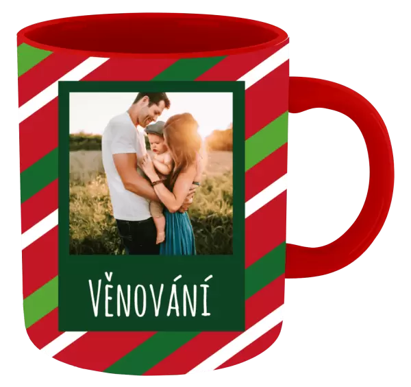 Vánoční hrnek Červené a zelené pruhy