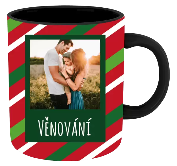 Vánoční hrnek Červené a zelené pruhy