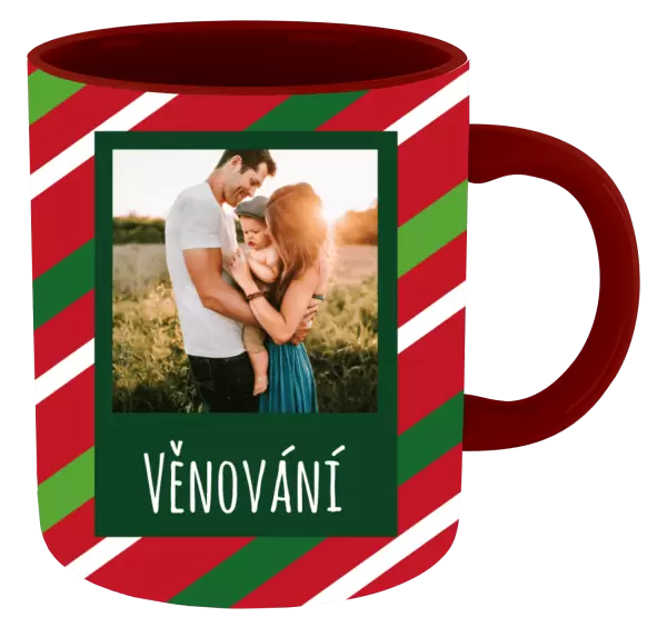 Vánoční hrnek Červené a zelené pruhy