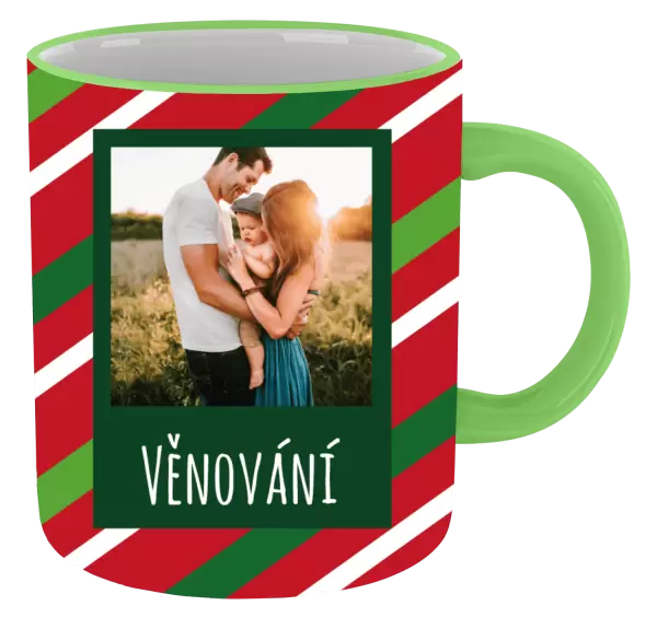 Vánoční hrnek Červené a zelené pruhy