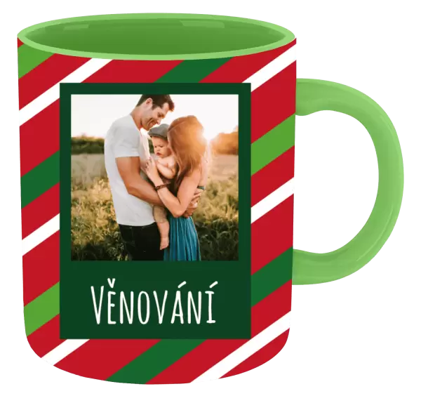 Vánoční hrnek Červené a zelené pruhy