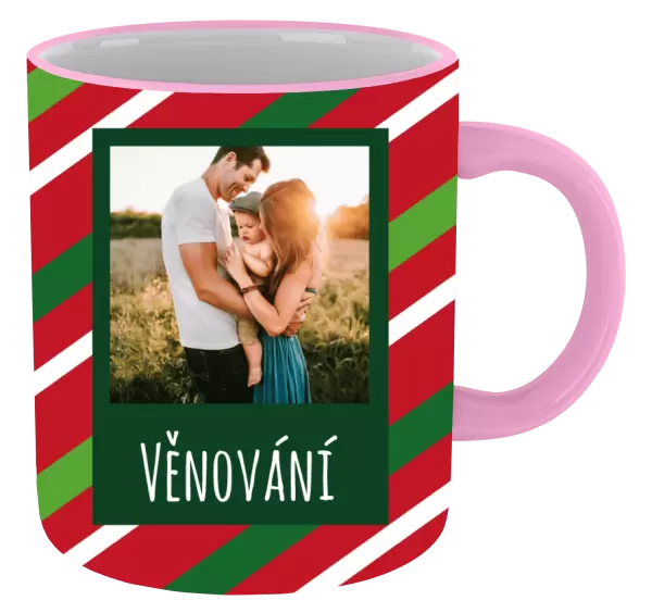 Vánoční hrnek Červené a zelené pruhy