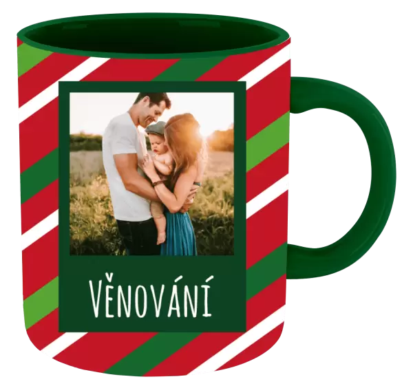 Vánoční hrnek Červené a zelené pruhy