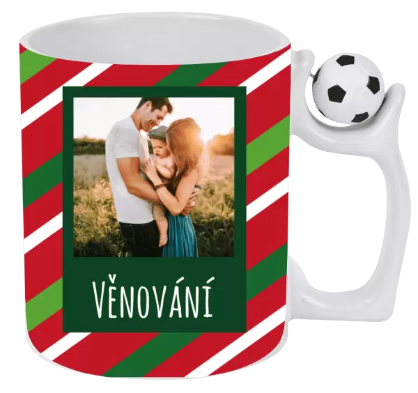 Vánoční hrnek Červené a zelené pruhy