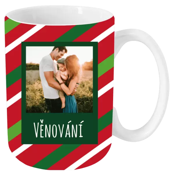 Vánoční hrnek Červené a zelené pruhy