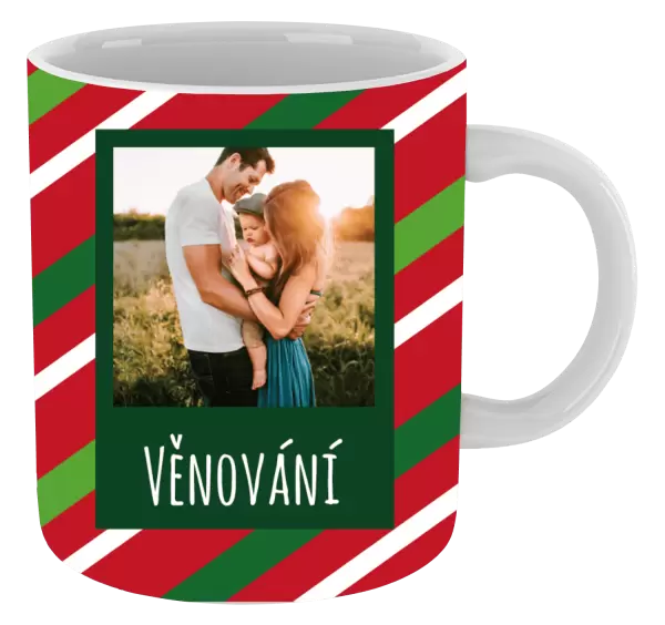 Vánoční hrnek Červené a zelené pruhy