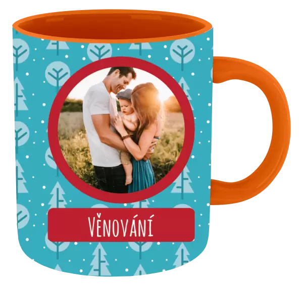 Vánoční hrnek Modré stromečky