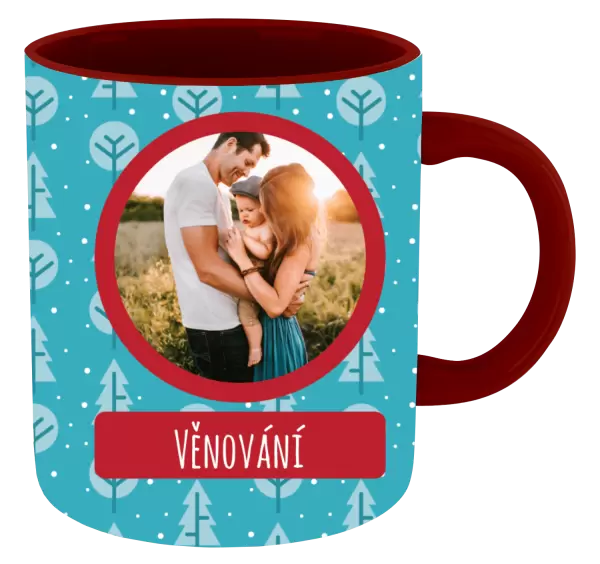 Vánoční hrnek Modré stromečky