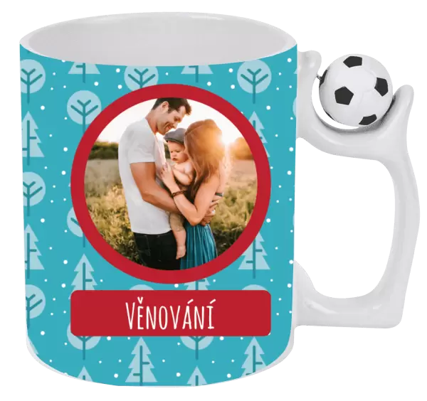 Vánoční hrnek Modré stromečky