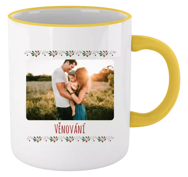 Vánoční hrnek Vánoční větvičky s kuličkami