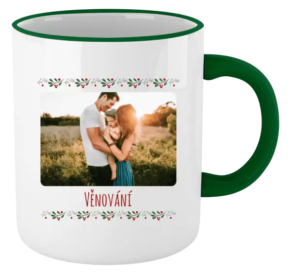 Vánoční hrnek Vánoční větvičky s kuličkami