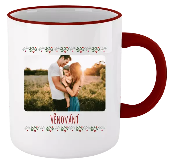 Vánoční hrnek Vánoční větvičky s kuličkami