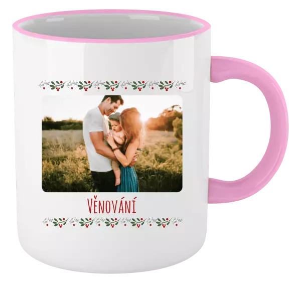 Vánoční hrnek Vánoční větvičky s kuličkami