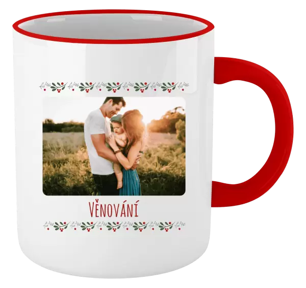 Vánoční hrnek Vánoční větvičky s kuličkami