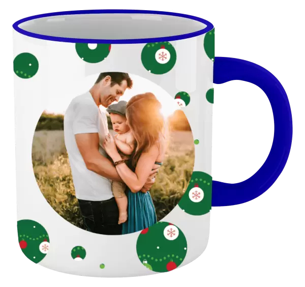 Vánoční hrnek Zelené vánoční ozdoby