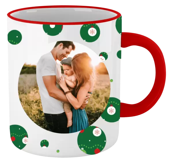 Vánoční hrnek Zelené vánoční ozdoby