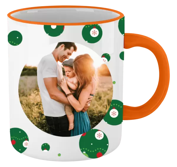 Vánoční hrnek Zelené vánoční ozdoby