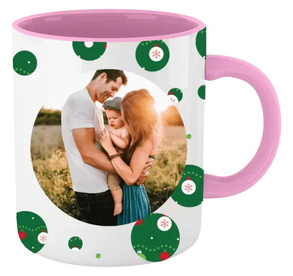 Vánoční hrnek Zelené vánoční ozdoby