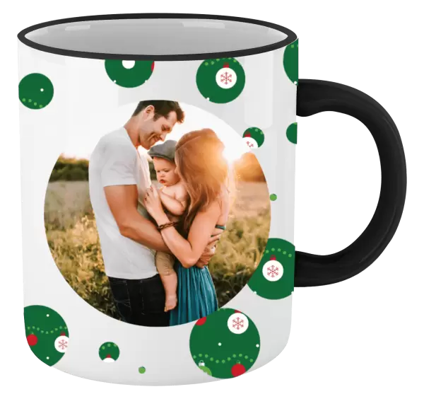 Vánoční hrnek Zelené vánoční ozdoby