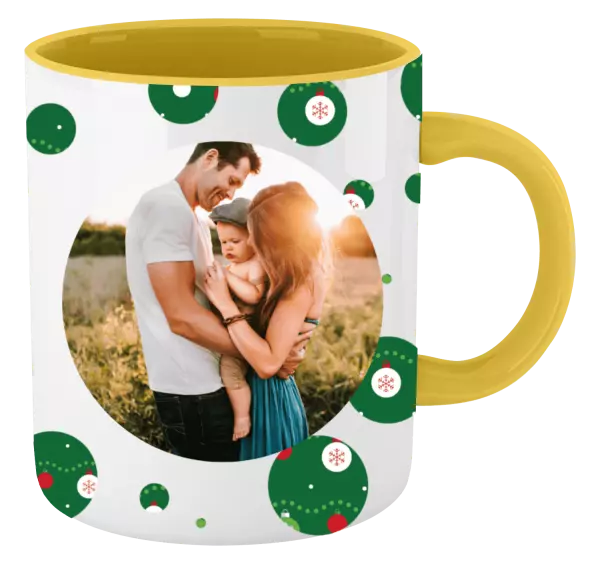 Vánoční hrnek Zelené vánoční ozdoby