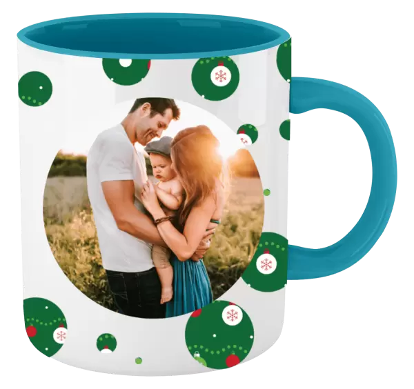 Vánoční hrnek Zelené vánoční ozdoby