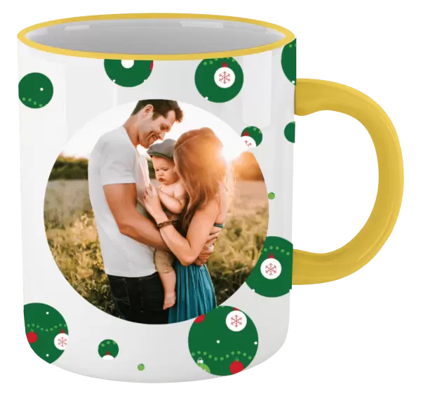 Vánoční hrnek Zelené vánoční ozdoby