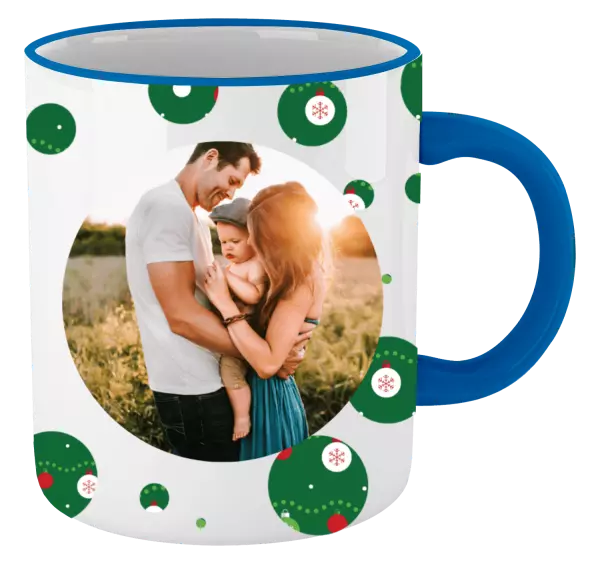 Vánoční hrnek Zelené vánoční ozdoby