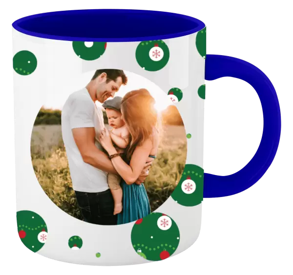 Vánoční hrnek Zelené vánoční ozdoby