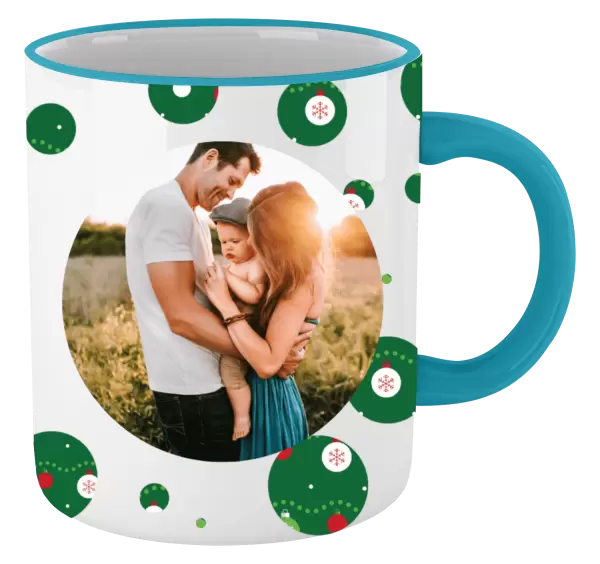 Vánoční hrnek Zelené vánoční ozdoby