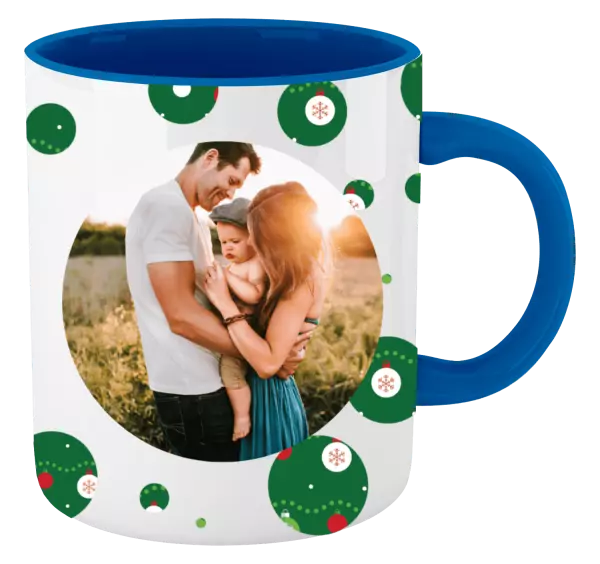 Vánoční hrnek Zelené vánoční ozdoby