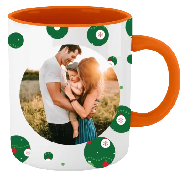 Vánoční hrnek Zelené vánoční ozdoby