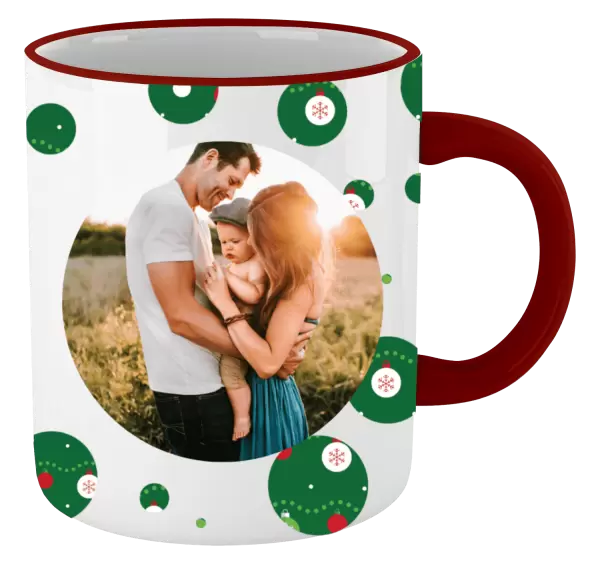 Vánoční hrnek Zelené vánoční ozdoby