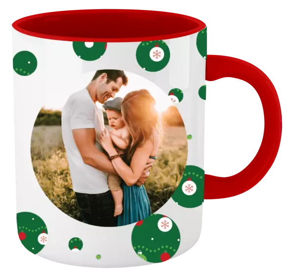 Vánoční hrnek Zelené vánoční ozdoby