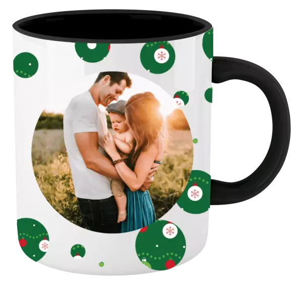 Vánoční hrnek Zelené vánoční ozdoby