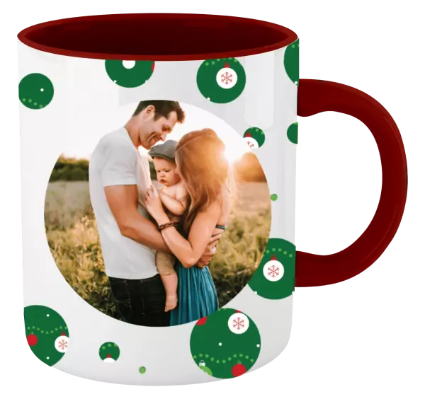 Vánoční hrnek Zelené vánoční ozdoby