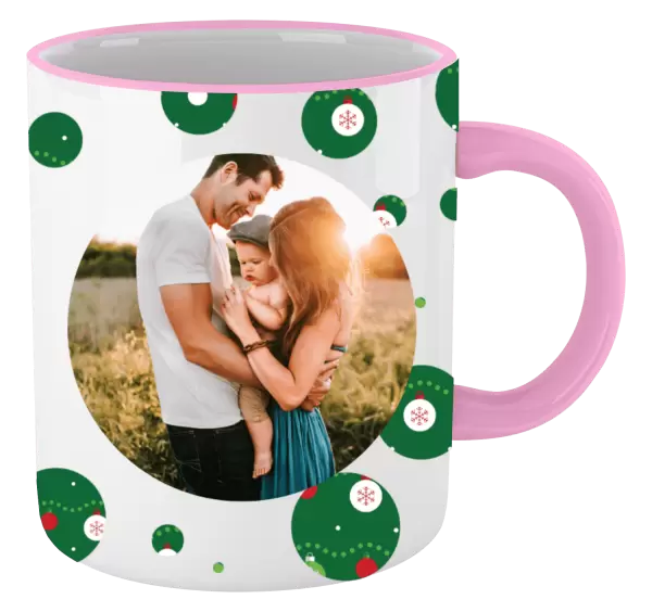 Vánoční hrnek Zelené vánoční ozdoby