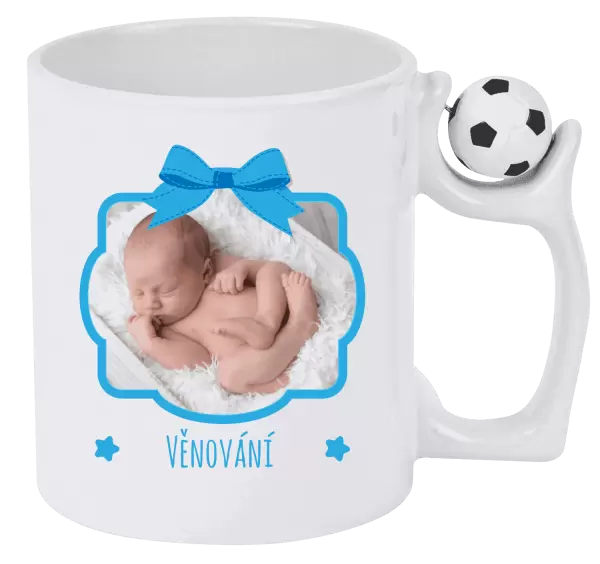 Hrnek Modrá mašle s fotografií