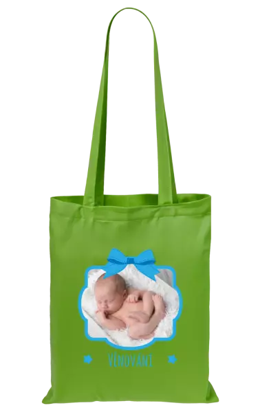 Látková taška Modrá mašle s fotografií