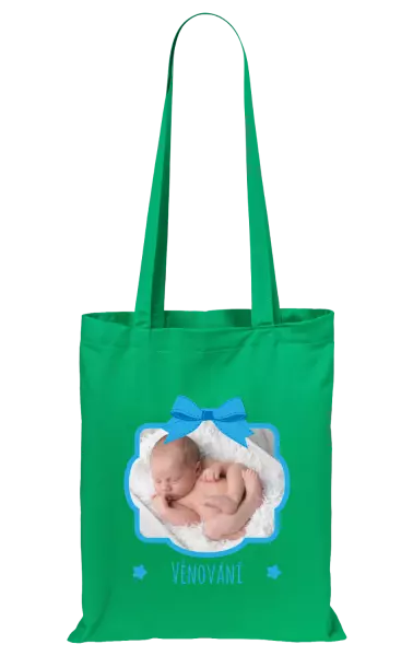 Látková taška Modrá mašle s fotografií