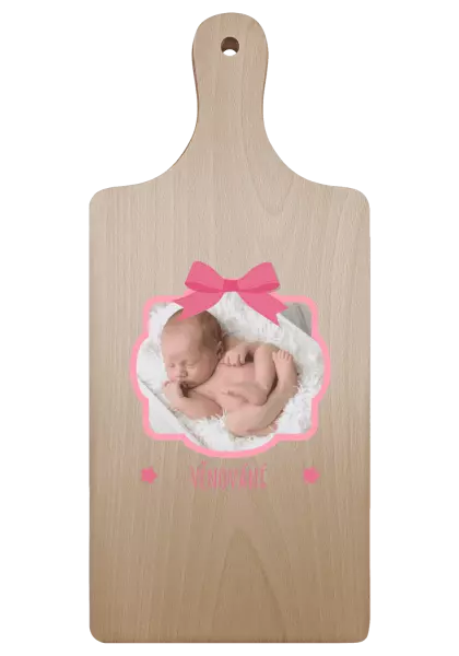 Prkénko Růžová mašle s fotografií