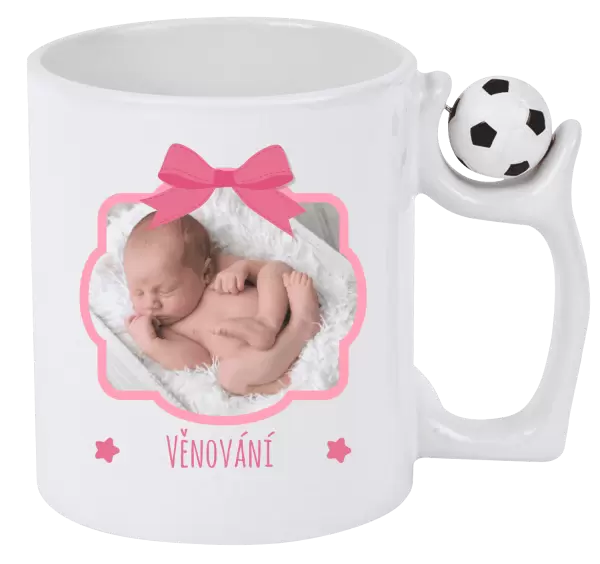 Hrnek Růžová mašle s fotografií